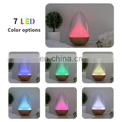 Hot Selling Portable Air 7 Color Led Light Wooden Base Humidifier Aroma Diffuser 120ml photo-5