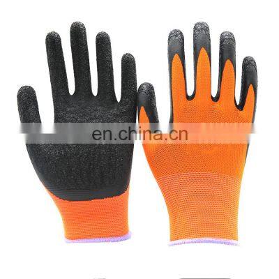 Industrial Wrinkle Latex Coated Gloves and Working Safety Gloves for Worker Factory Supply Wholesale Industrial Latex Workglove