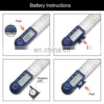 0-500 mm 8'' Stainless Steel Digital Angle Finder Digital Angle Ruler 2-in-1 Electronic Protractor photo-5