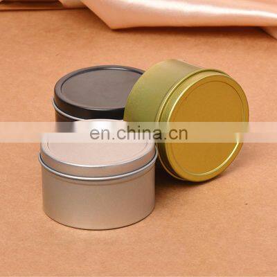 Amazon Hot Selling Eco Friendly Soy Wax Rose Gold Black Empty Round Candle Tins With Lid Metal Container Candle Tin