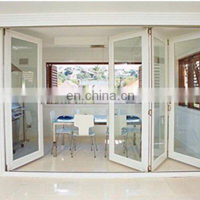 Folding door with glass panel upvc/pvc profile vinyl frame New design  folding sliding doors fittings