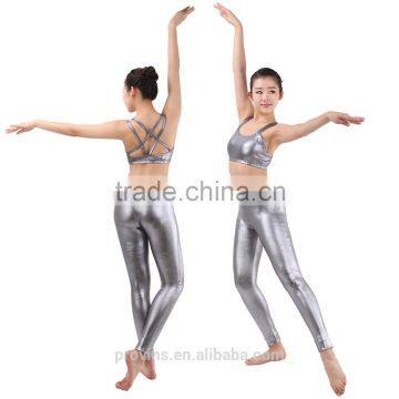 Sexy Shiny Modern Jazz Dance Costumes Metallic Leggings