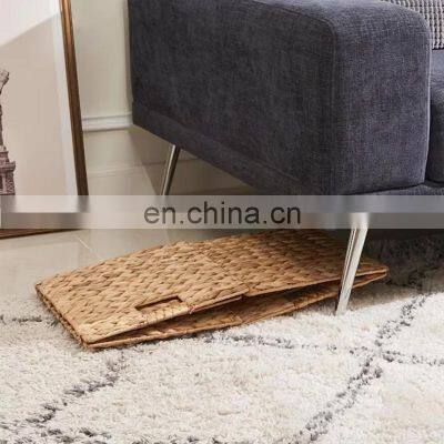 Handwoven Water Hyacinth Shelf Basket Can Be Folded Foldable Storage Wicker Basket Vietnam Supplier photo-5