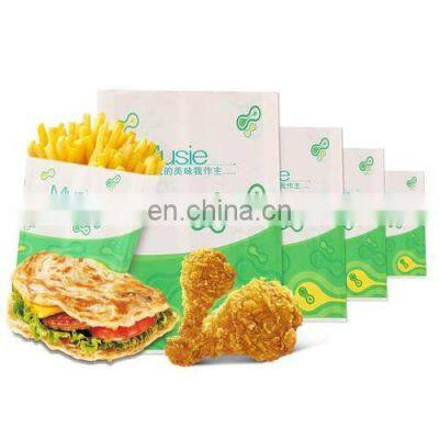 Customized Wholesale Good Grade Safe Grease Proof Paper Takeaway Fast Food Burger Wrapper Kraft Oil Proof Paper Bag photo-2