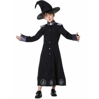 New Halloween cosplay costume, black parent-child costume, magician character cosplay costume