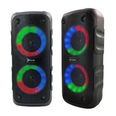 HF 2166 Mini Subwoofer Music Sound Box Boombox Speakers With Mic Blue Tooth BT RGB Speaker photo-2