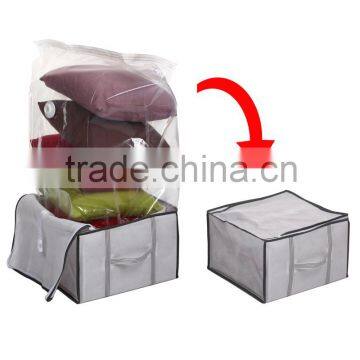 Plastic Storage Box Foldable Non Woven Bag For Jumbo Bedding Compressed 75% More Space                        
                                                Quality Choice