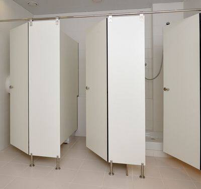 Popular High Quality Commercial Solid Surface HPL Shower Cubicle Toilet Dimensions Toilet Cubicles for Sale photo-2