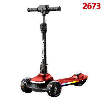 Children's Scooters Children's 3-wheel Music Glowing Folding Toys, Outdoor Sliding Sports, Boys and Girls Kids Kick
