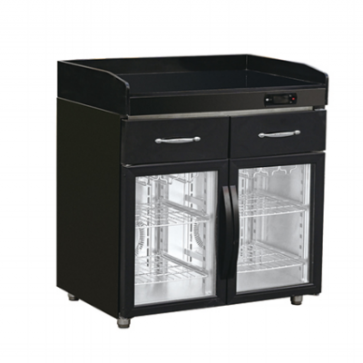 Edelstahl-Mini-Bar-Desinfektionsschrank mit 2 Schubladen und 2 Türen, 220V, 1,2 kW Lüfter