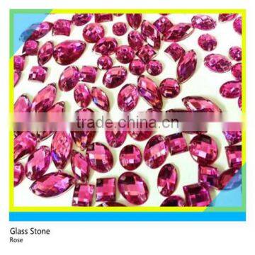 Glass Rose Sew on Stone Flatback Net Surface Bling Bling Glass Stone