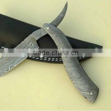 custom handmade damascus RAZOR knife