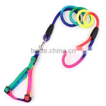 Wholesale Pet Supplies Dog Rope Chain Colorful Round Harness Leash
