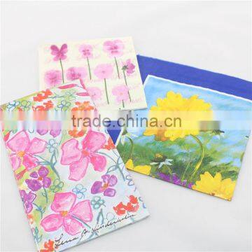 flower printed paper dinner napkin