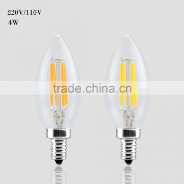 E14 E12 Led Light 110V / 220V 2W 4W 6W Led Filament Bulb Candle Light Lamp Lampada Led Retro Edison Glass Crystal Chandeliers photo-3