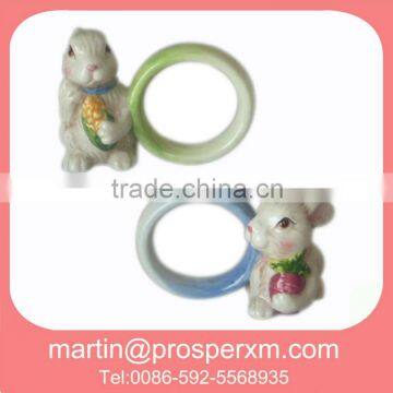 New design rabbit ceramic napkin holder