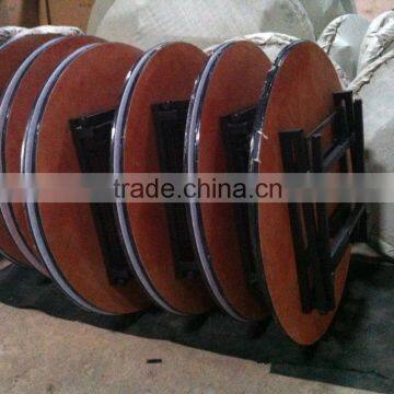 Round Plywood White 6ft Folding Table photo-6