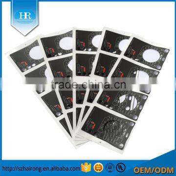 Hot sale silk printing Multi color membrane keypad overlay custom panel sticker