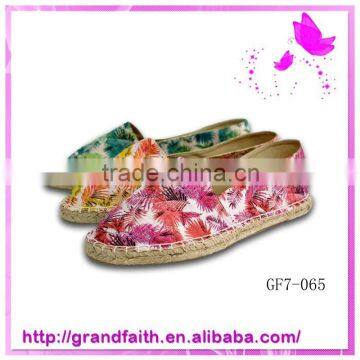 2016 new high quanlity fashion espadrilles / canvas shoes / jute shoes pine printing