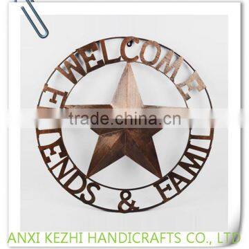 KZ160221Wrought iron modern metal round star designer home decor