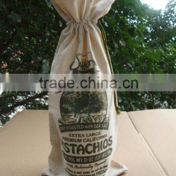 2016 Top Quality Cheap Canvas Reusable Wine Bags Package Single Bottle Wine Drawstring Bag photo-3
