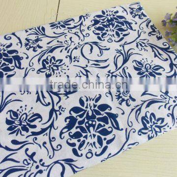 Chinese Style Blue and White Porcelain Imitation Batik Print Cotton/linen Cloth Tablecloths Curtain Sofa Fabric photo-2