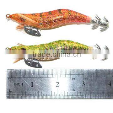 CHS012 New style shiny squid jig luminous plastic squid fishing bait hard shrimp lure