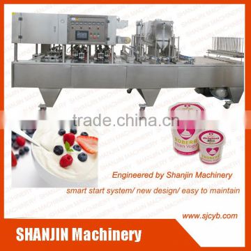 full auto fruit yogurt cup filling and sealing machine