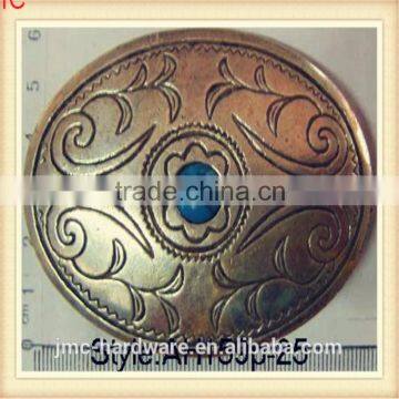 Vintage Fashion Oval and Round Customized Antique Bronze Metal Plate-style Belt Buckle With Complicated Pattern photo-4