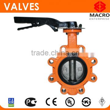 Lug type cast iron butterfly valve