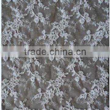 Best new design flower cord embroidery fabric for wedding