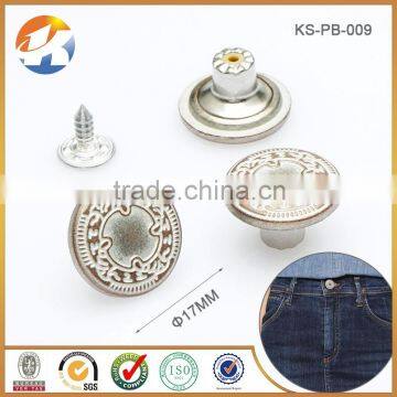 Zinc Alloy Jean Jacket Buttons