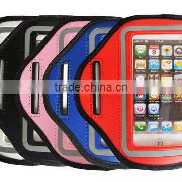Wholesale custom sport armbag for running /comfortable sport gym armband with reflective border/mixed color accepted