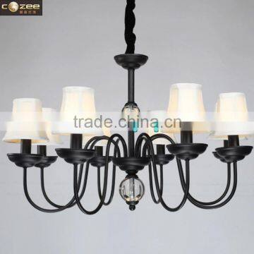 American Country Style Home Restaurant Decor Hanging Lighting Fixtures Big Chandelier Crystal Large Pendant Light CZ2508/8
