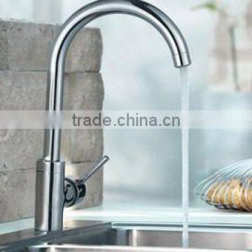 long bend faucet, single lever kitchen faucet, brass kitchen faucet