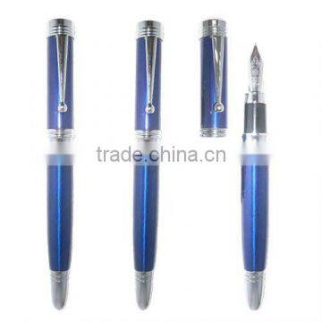 Blue color metal fountaion pen on sale