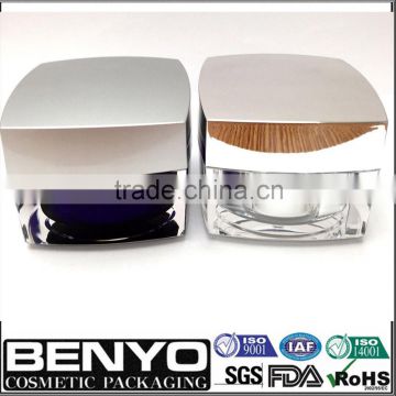 Square cosmetic packaging, plastic face cream jar, cream acrylic cosmetic jar