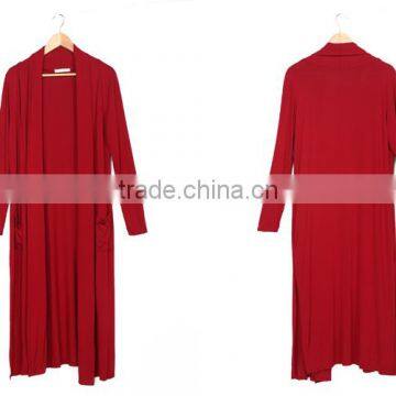 Fahion Side Vents Detail Long Sleeves Red Color Top For Girls photo-5