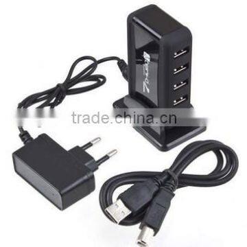 7 Port High-Speed USB 2.0 Hub Powered + AC Adapter Free for Laptop PC photo-2