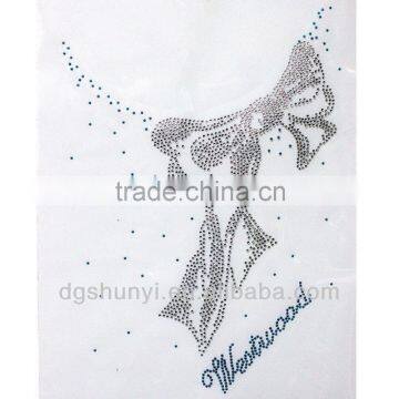 Korea silver rhinestone applique necklace patch for women