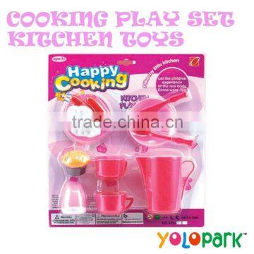 Girls Colorful Mini Kitchen Cooking Play Set Toys