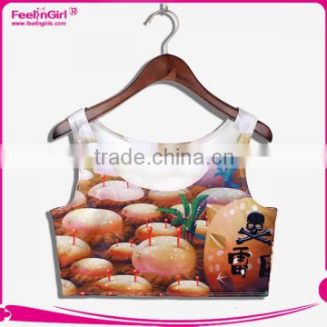 Fashion Wholesale Cheap Custom Blank Loose Crop Tops For Ladies