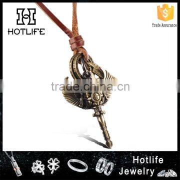 new products 2016 bronze charming magical key charms pendant with wing for men