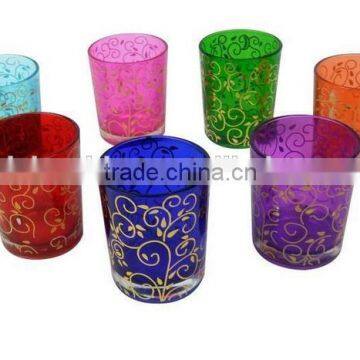 High quality 150ml colorful glass crystal candle holder centerpieces