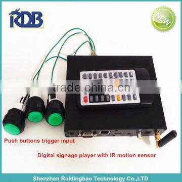 RDB Digital signage player with IR motion sensor and push button trigger input DS009-140