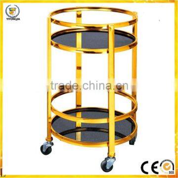 titanium glass surface service liquor trolley for hotel air restaurant saloon bar