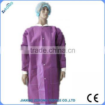 nonwoven purple disposable Lab Coat uniform