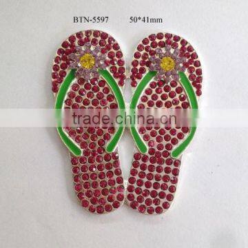 Hot selling factory price slipper rhinestone button in stock (btn-5597)