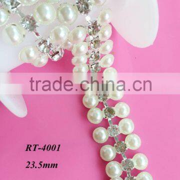 NEW crystal rhinestone Pearls trimming / headband rhinestone trim / bridal dresses crystal trim wholesale(RT-4001)