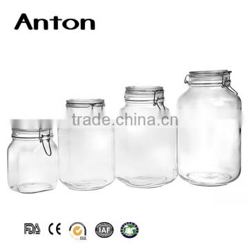 Glass spice jars with clamp or flip lid